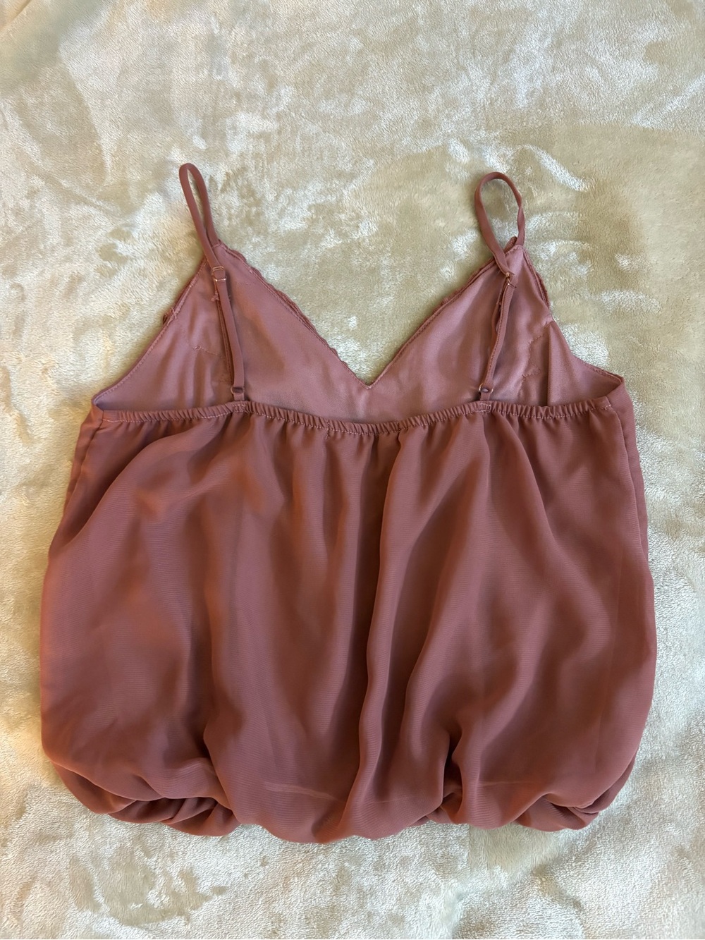 Willow & Root Cami in Dusty Rose Adjustable Straps With Crochet Lace Overlay XS - Picture 2 of 5